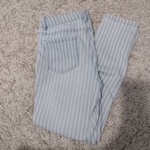 Pinstriped cropped jeggings